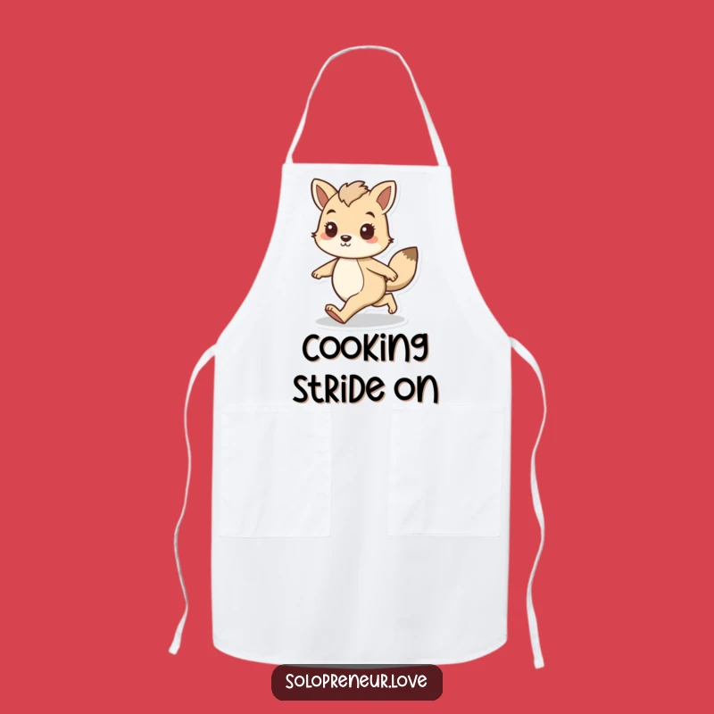 Funny Confident Animal Apron: Bold Strider Gear for Determined Cooks