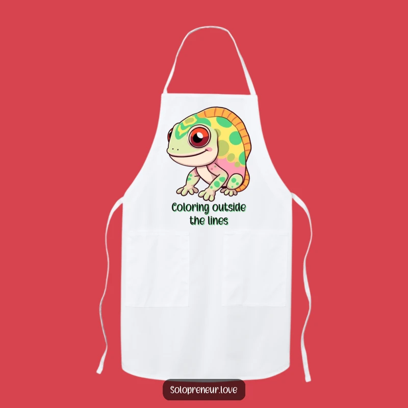 Funny Chameleon Apron: Cook in Style with Color-Changing Character Fun