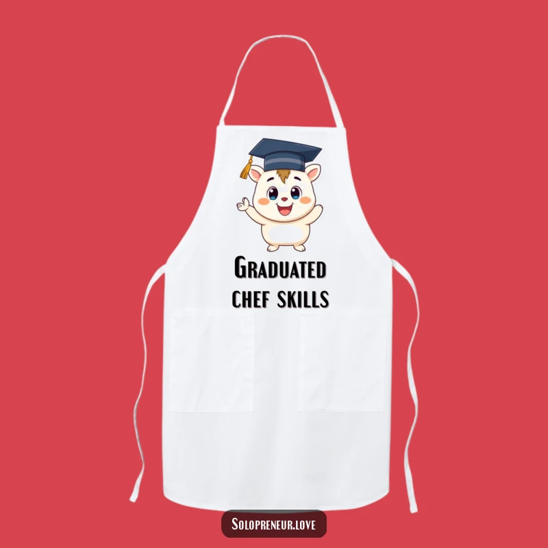 Funny Graduation Creature Apron: Kitchen Grad, Cheerful Cook, Cooking Funny Gift