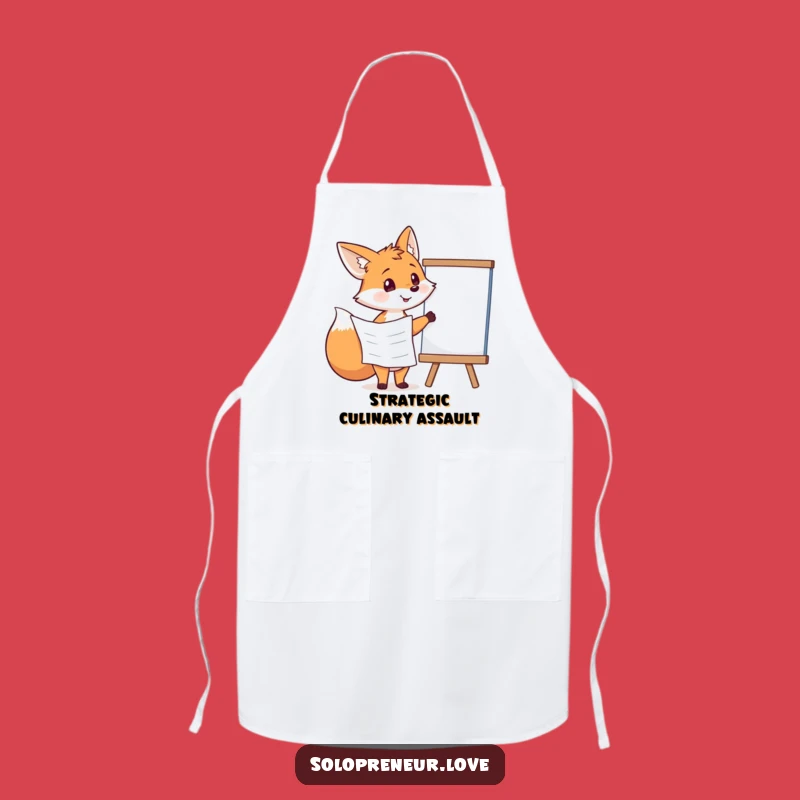 Funny Fox Planning Apron: Chef's Strategy - Hilarious Funny Gift!