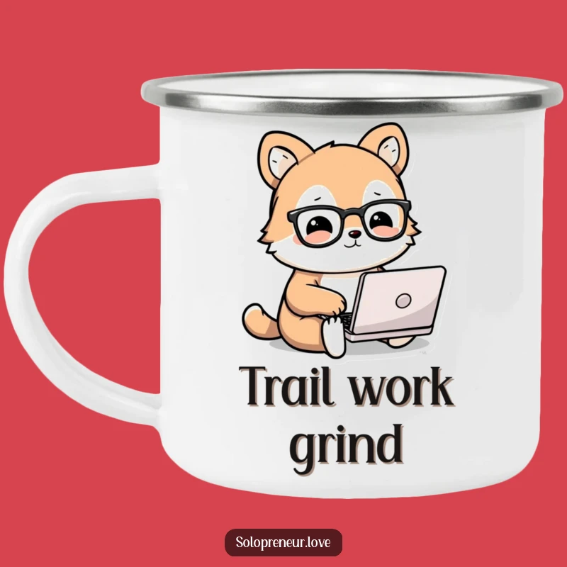 Funny Animal Laptop Camping Mug: Outdoor Nerd Coffee Cup, Hilarious Adventure Gift