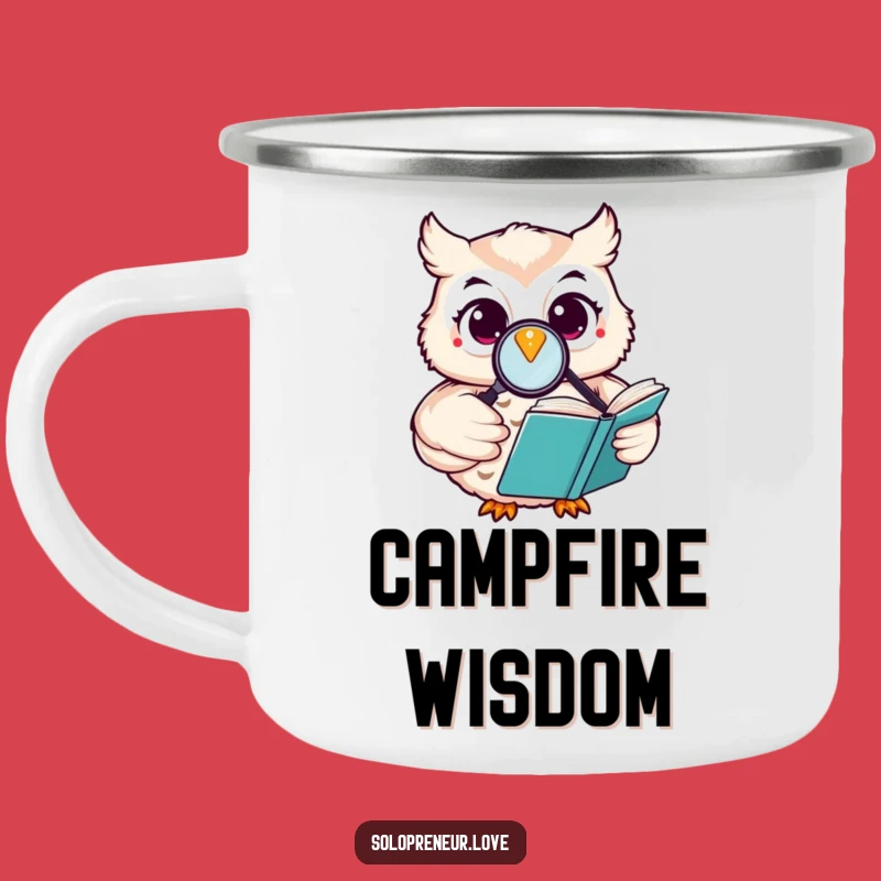 Funny Happy Owl Camping Mug: Durable Reading Book Character for Outdoor Study