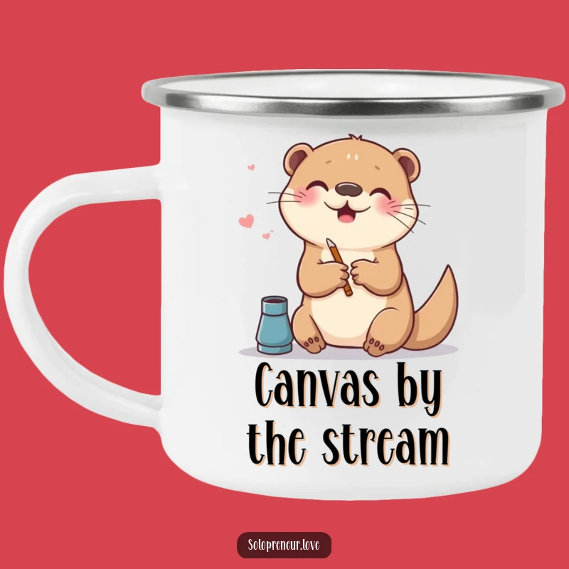 Funny Otter Art Camping Mug - Creative Fuel for Adventures