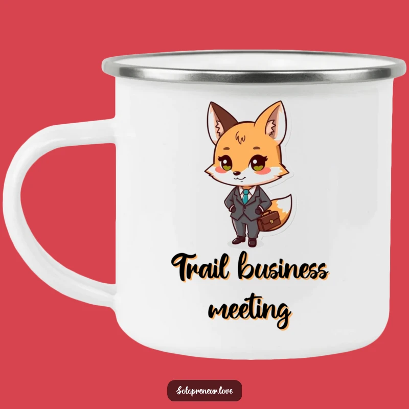 Adventure Fox Business Mug - Tiny Suit, Outdoor Funny Gift