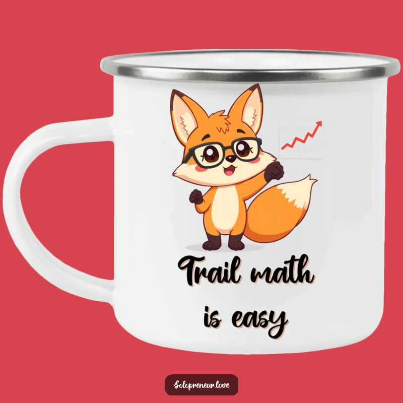 Funny Fox in Glasses Camping Mug: Smart Adventures - Outdoor Gift