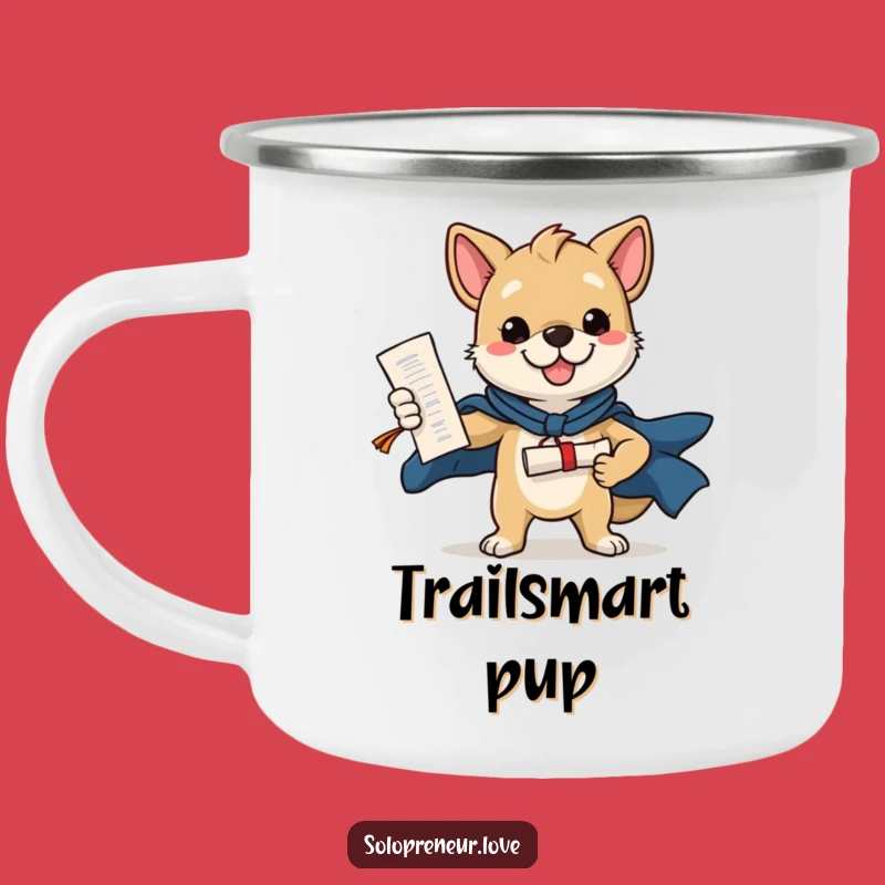 Funny Dog Camping Mug: Adventure and Smarts with This Heroic Diploma Enamel Cup