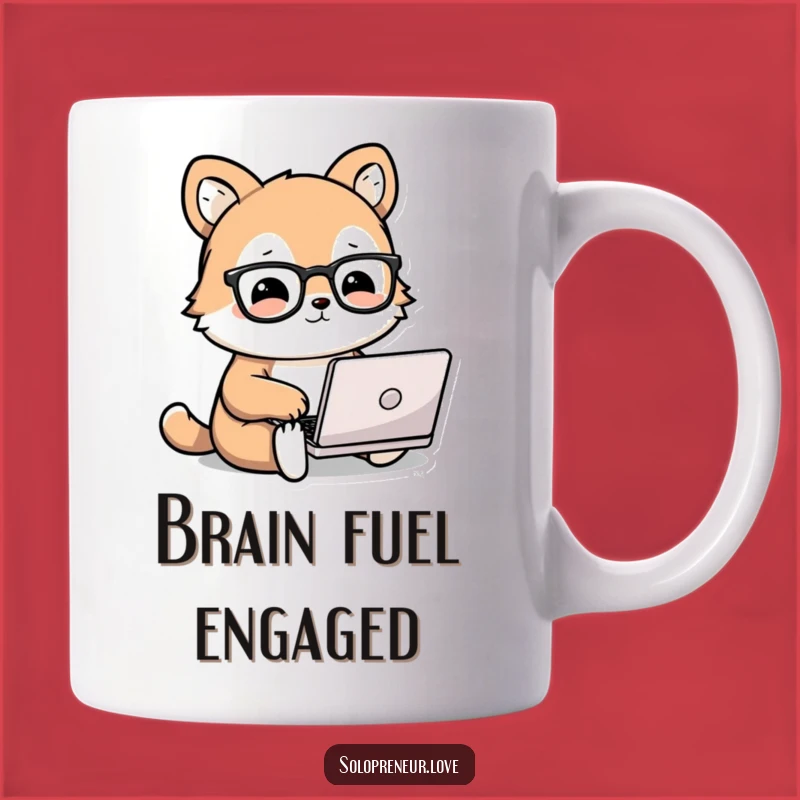 Funny Animal Laptop Mug: Adorable Nerd Gift for Work from Home Fans