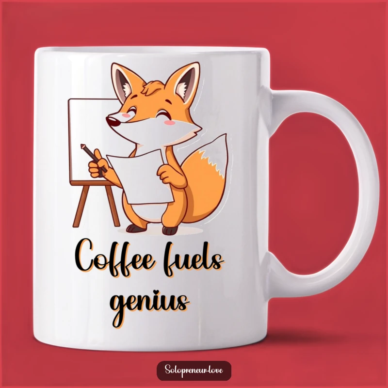 Funny Focused Fox Plan Mug - Hilarious Strategist Gift for Planners!