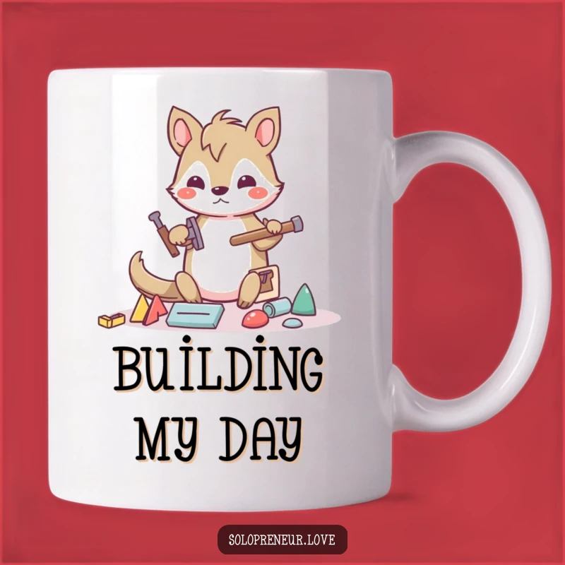 Funny Builder Animal Mug: Determined Creator Gift for DIY Fans