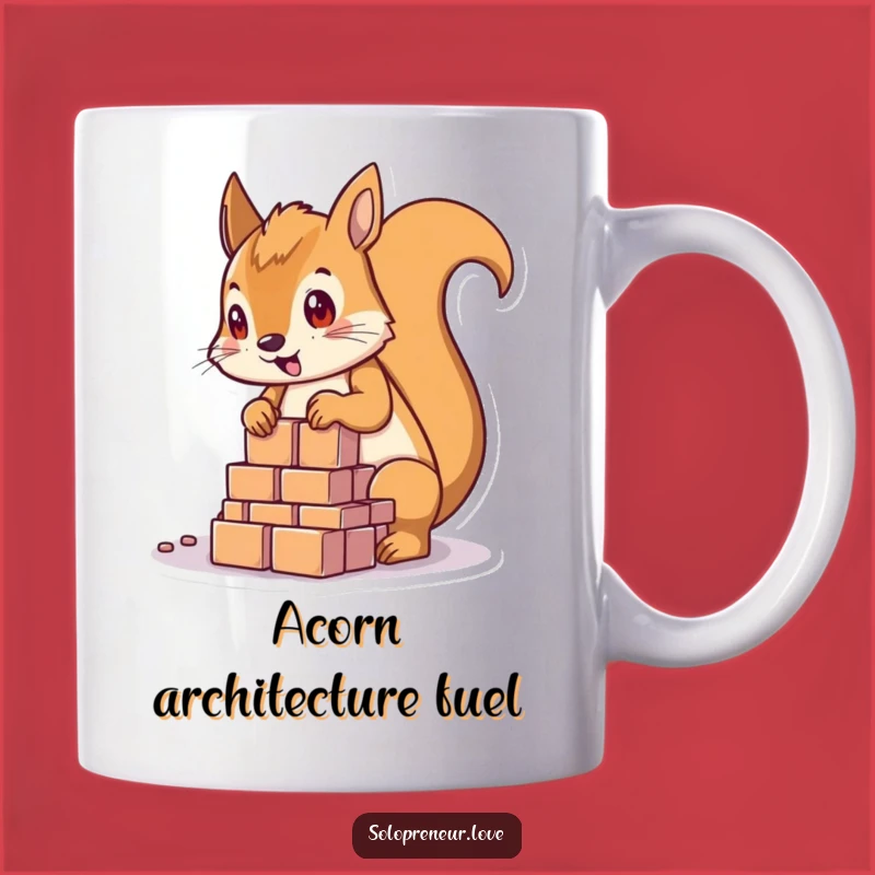 Funny Determined Squirrel Building Blocks Mug: Perfect Construction Gift!
