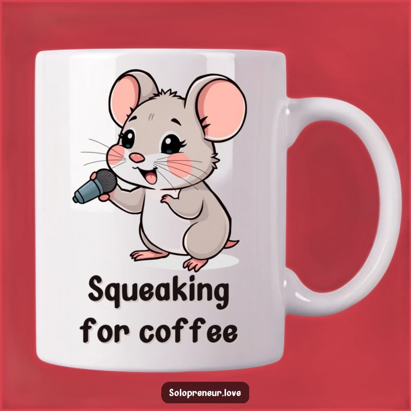 Funny Hopeful Mouse Microphone Mug: Motivational Gift for Dreamers