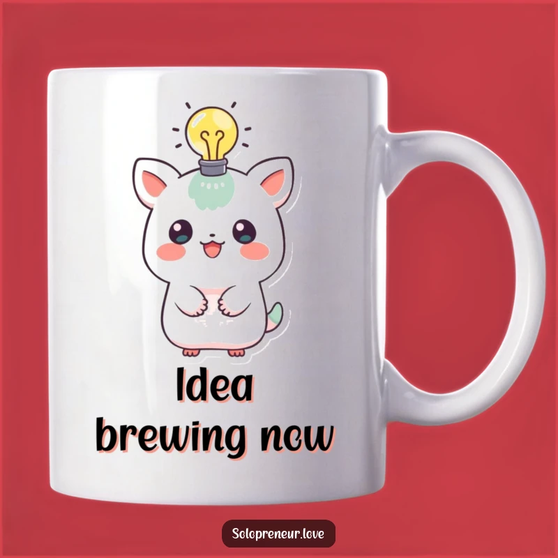 Funny Idea Creature Mug: Bright Lightbulb Moment Gift for Thinkers