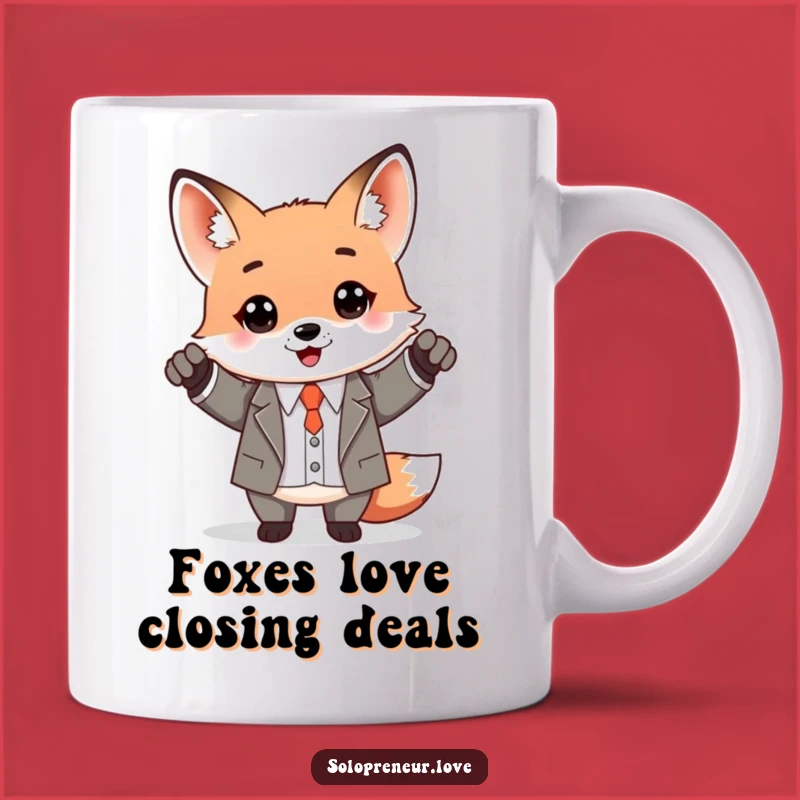 Funny Kawaii Fox Business Success Mug: The Perfect Motivational Gift!