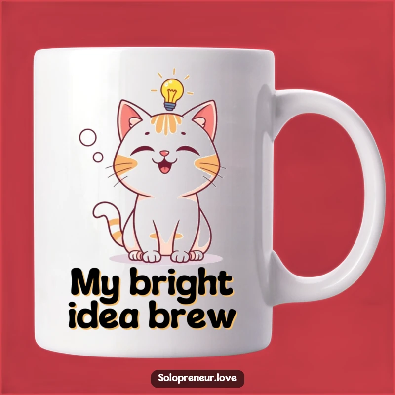 Funny Cat Lightbulb Mug - Playful Idea Humor, Perfect Gift