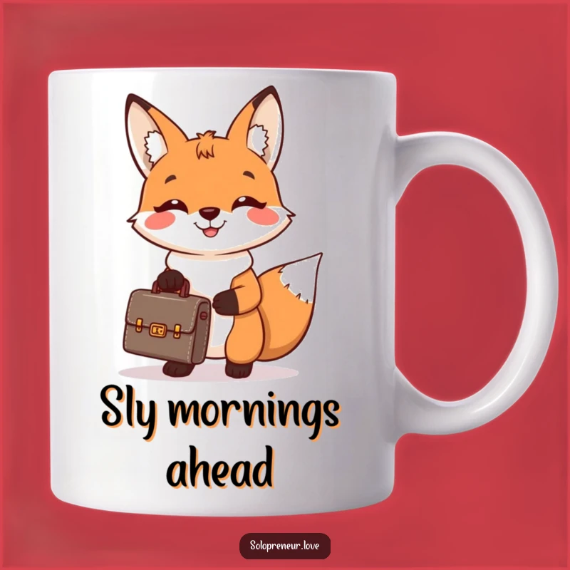 Funny Fox Business Mug: Ready to Conquer Your Day, Perfect Gift for Go-Getters