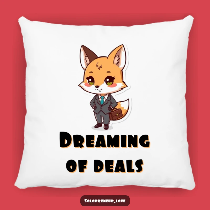 Comfy Funny Fox Pillow - Business Attire, Soft & Professional Funny Gift