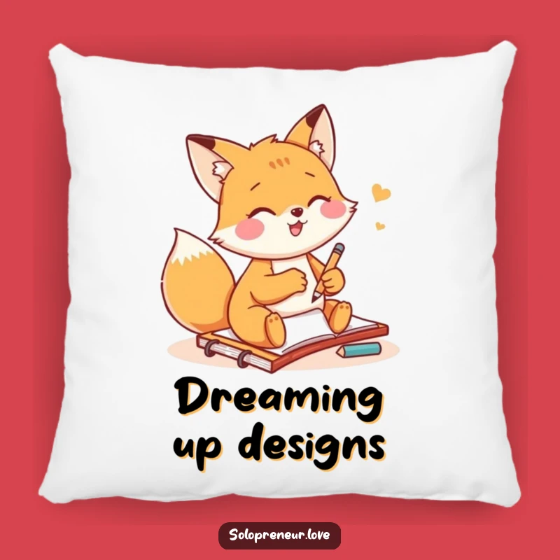 Funny Fox Artist Pillow: Sketching Notepad for Comfy Creativity