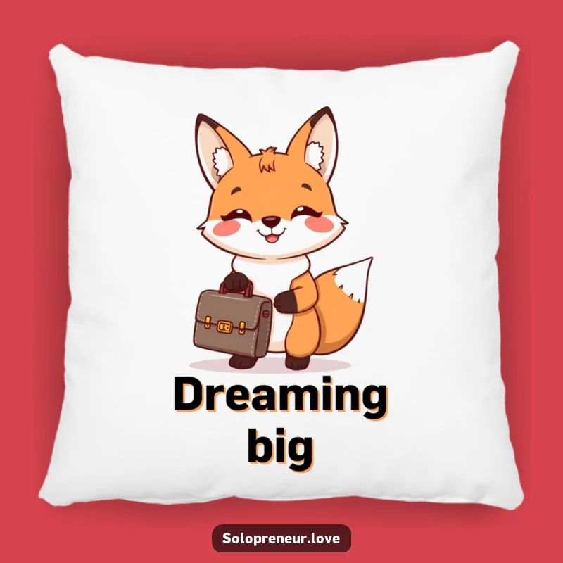 Funny Fox Business Pillow: Rest and Strategize, Soft and Hilarious Decor Gift