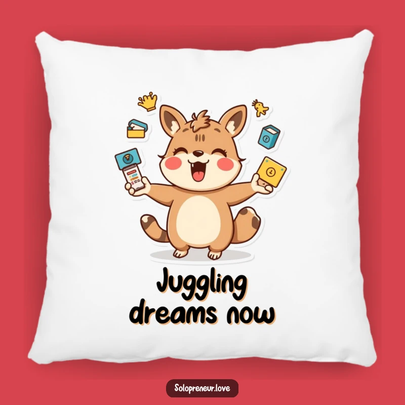 Funny Juggling Animal Pillow: Cozy Task Support, Comfy Humor Decor