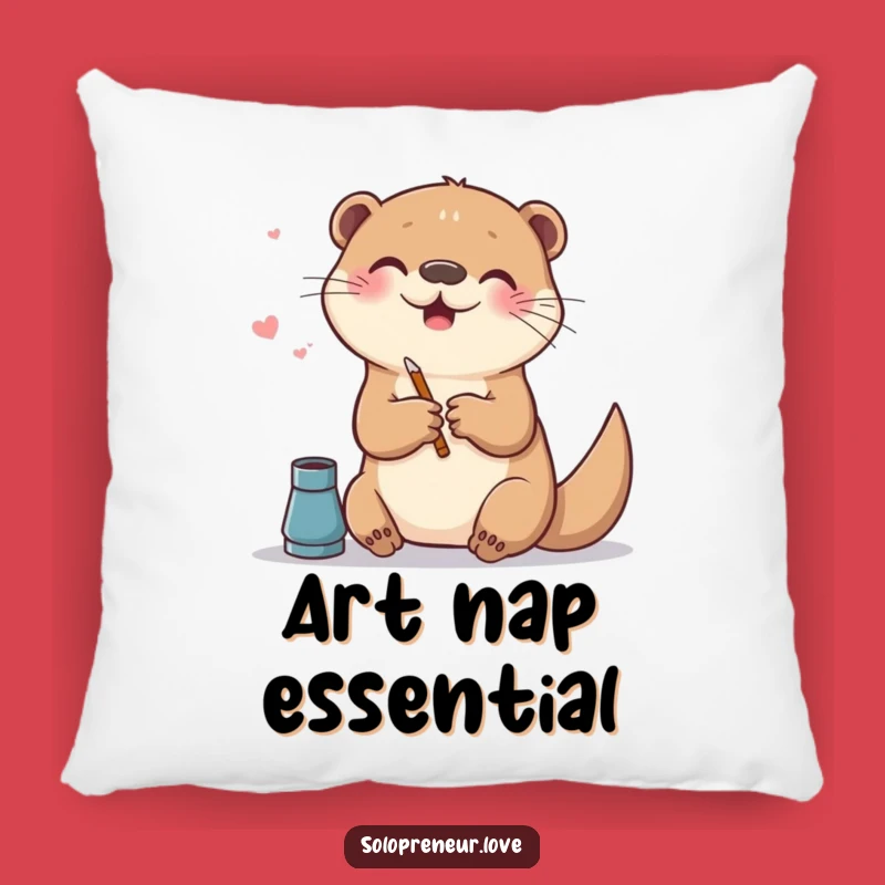 Funny Otter Art Pillow - Comfy Canvas for Your Dreams