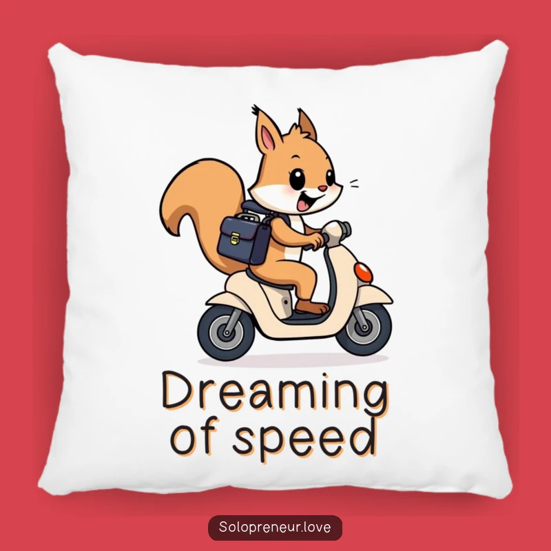 Funny Squirrel Scooter Pillow: Comfy & Cheerful Accent - Perfect Funny Gift!