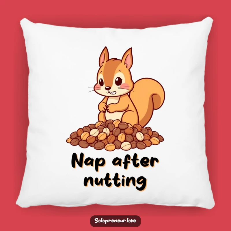 Funny Squirrel Nut Piler Pillow – Comfy Decor for the Organized Home.