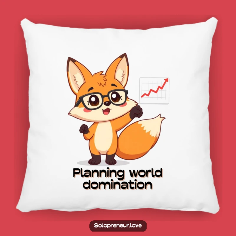 Funny Fox in Glasses Pillow: Cozy Comfort & Business Smarts - A Gift