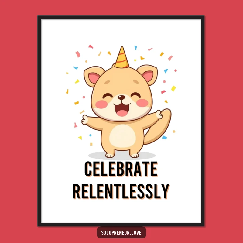 Funny Animal Victory Digital Art - Instant Download for Festive Decor