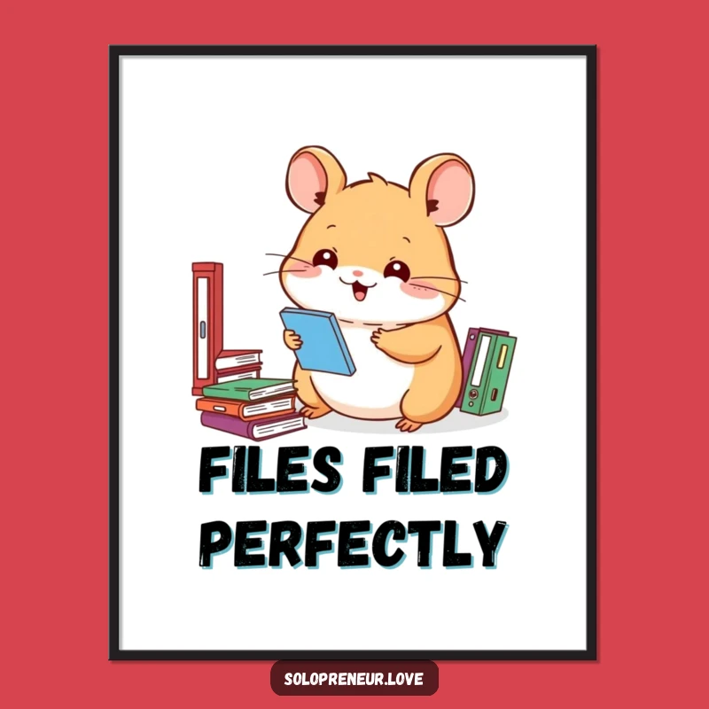 Funny Hamster Digital Art Print: High-Resolution Hilarious Organizer for Your Walls Gift
