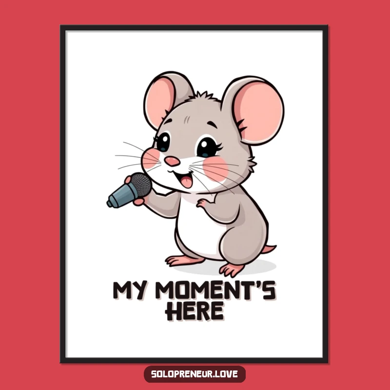 Funny Hopeful Mouse Microphone Digital Art: Instant Inspiration for Your Walls