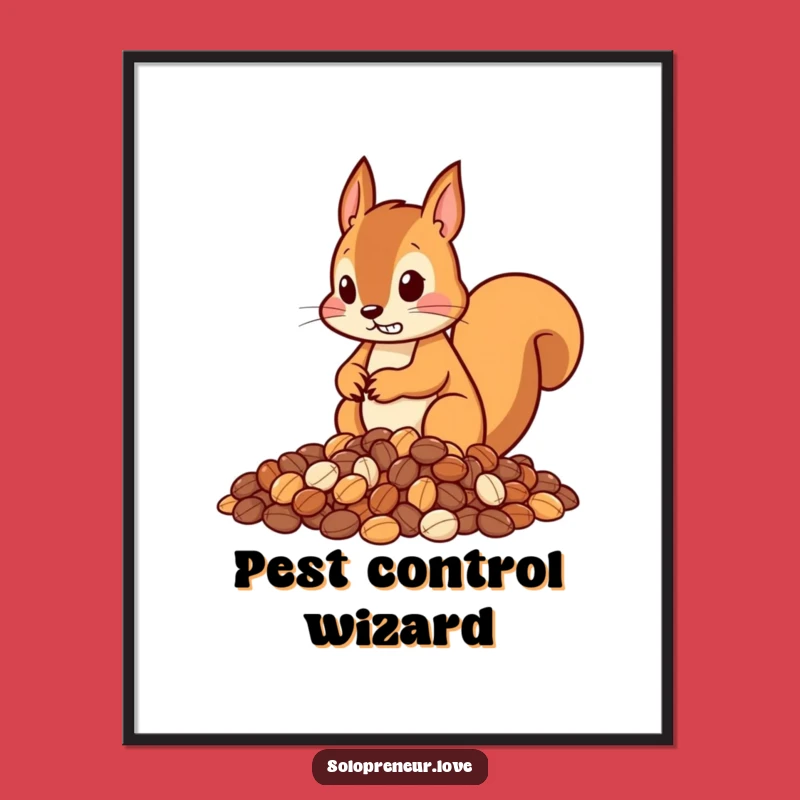 Funny Squirrel Nut Organization Digital Print – Instant Wall Art for Ambitious.