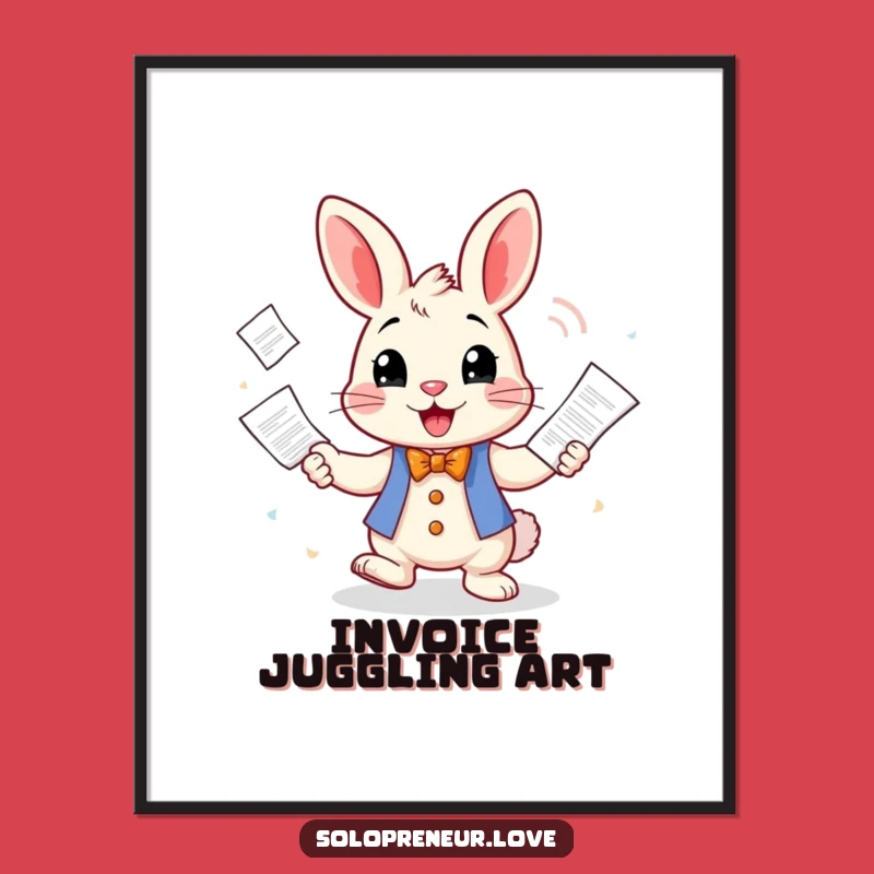 Funny Rabbit Juggling Digital Art: Instant Office Charm!