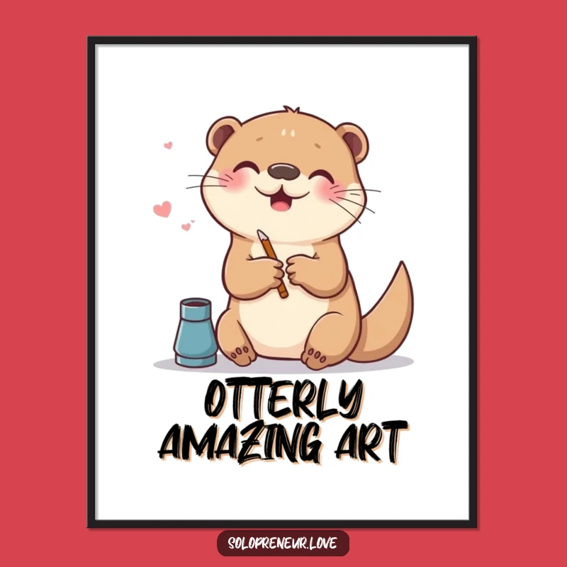 Funny Otter Art Digital Print - Whimsical Creative Wall Decor