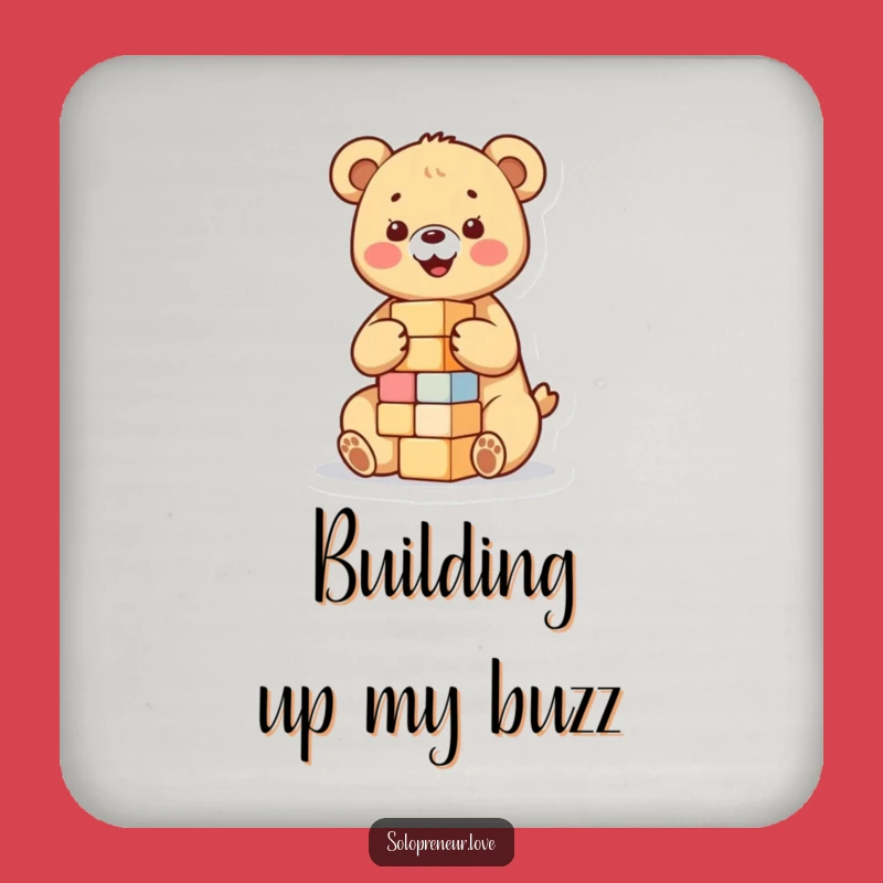 Funny Bear Cub Blocks Coaster: Cute Protection for Your Surfaces