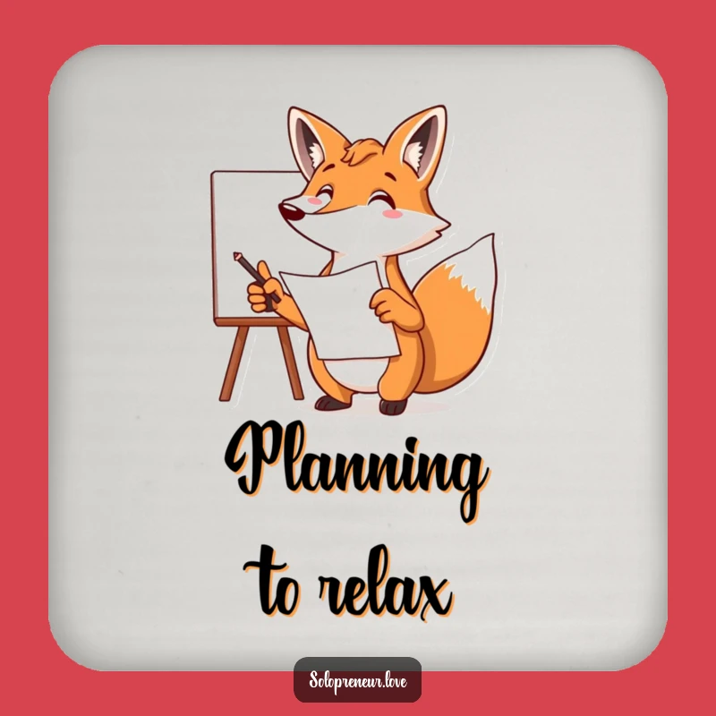 Funny Fox Plan Coaster - Hilarious Drink Protection Gift!