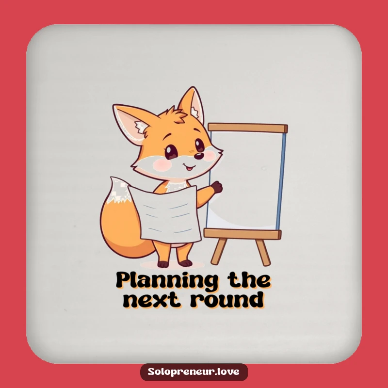 Funny Fox Planning Coaster: Smart Surface Protection - Ideal Funny Gift!