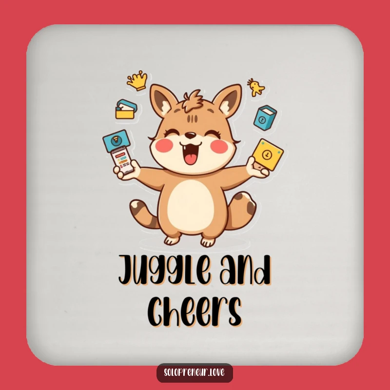Funny Juggling Animal Coaster Set: Task Icon Protection, Perfect Gift