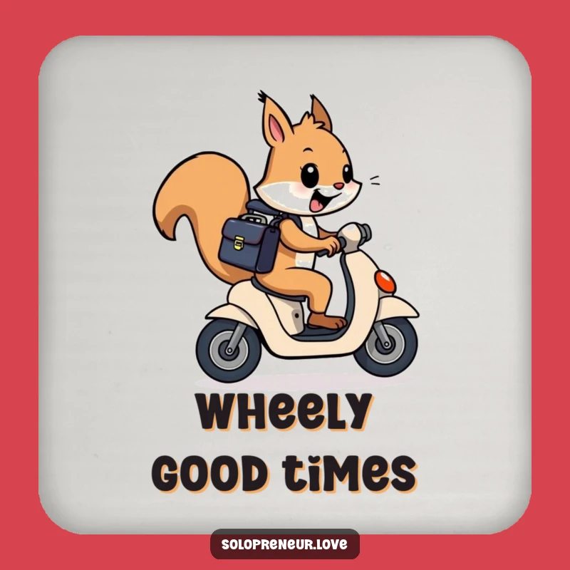 Funny Squirrel Scooter Coaster: Protect Surfaces with Humor - Ideal Funny Gift!