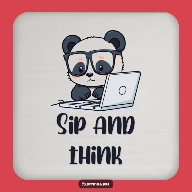 Funny Panda Coder Coaster Set: Protect Surfaces with Focus, Hilarious Decor Gift