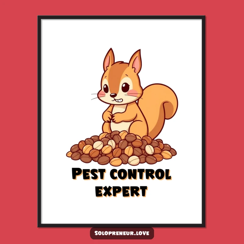 Funny Squirrel Nut Organization Poster – Motivational Decor for the Tidy.