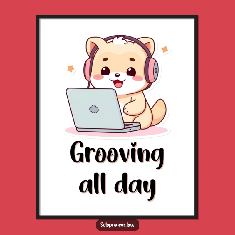 Funny Techie Creature Poster: Digital Art, Coder's Delight, Wall Decor Funny Gift