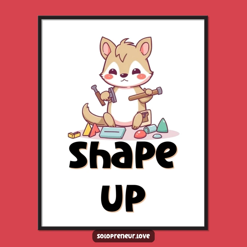 Funny Builder Animal Poster: Determined Creator Art, Hilarious Decor