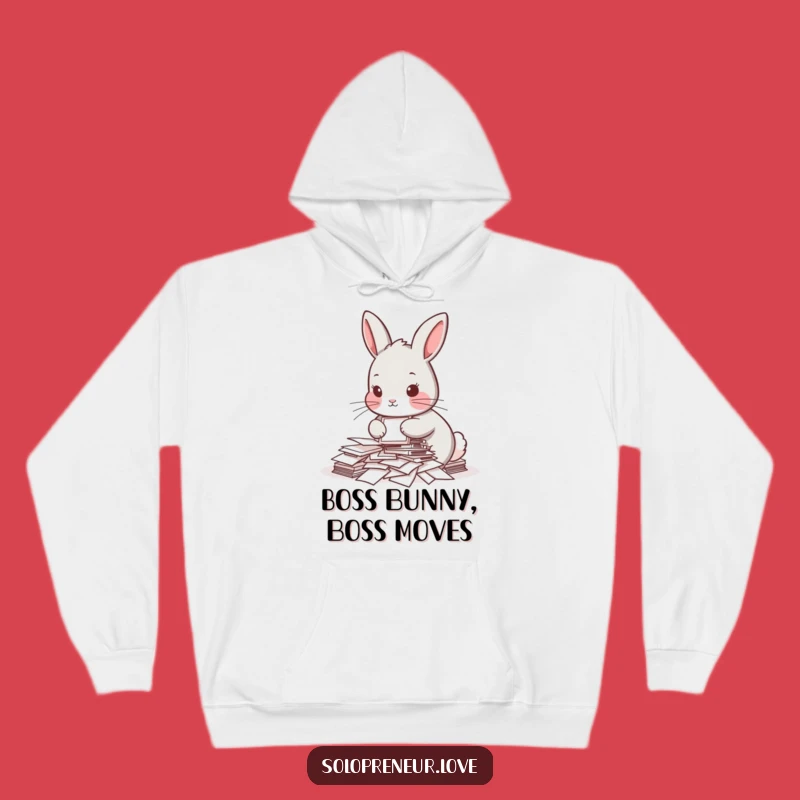 Funny Rabbit Paper Organizer Hoodie: Cozy & Hilarious Gift for Work From Home Fun