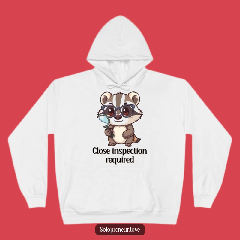 Cozy Funny Badger Detective Hoodie - The Ultimate Funny Gift for Thinkers