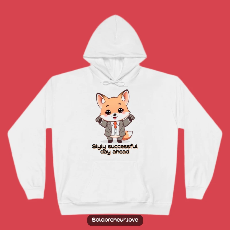Cozy Funny Kawaii Fox Business Suit Hoodie: Celebrate Success Warmly!