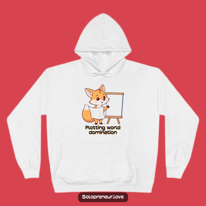 Funny Fox Planning Hoodie: Cozy Strategist Gear - Your New Favorite Funny Gift!