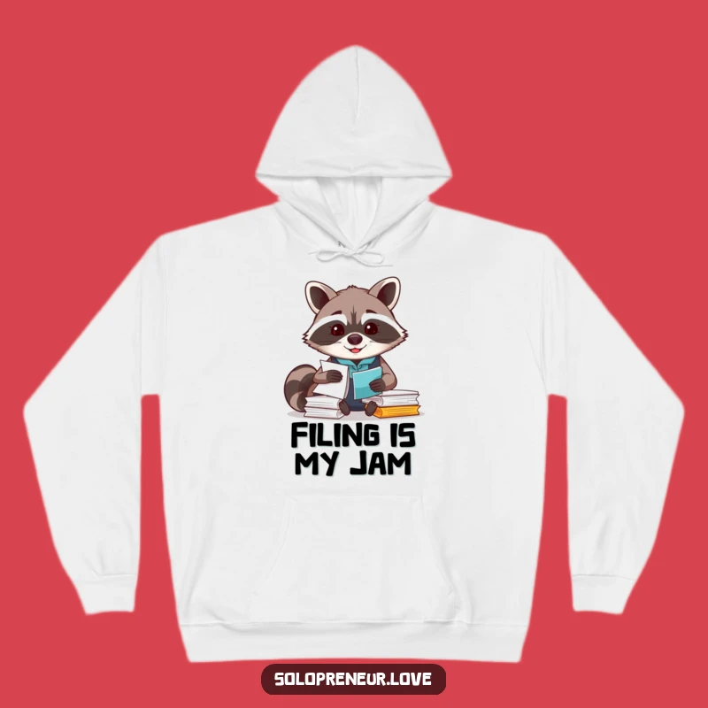 Funny Raccoon Organizer Hoodie: Cozy & Productive Gift for All