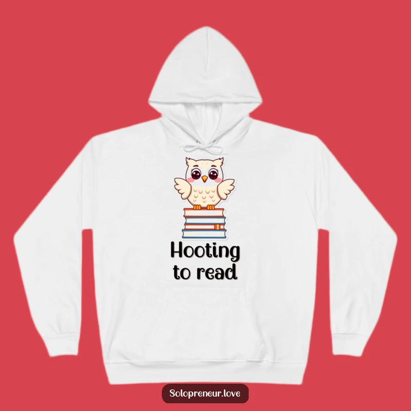 Funny Owl Book Stack Hoodie – Cozy Comfort for Happy Intellectuals.