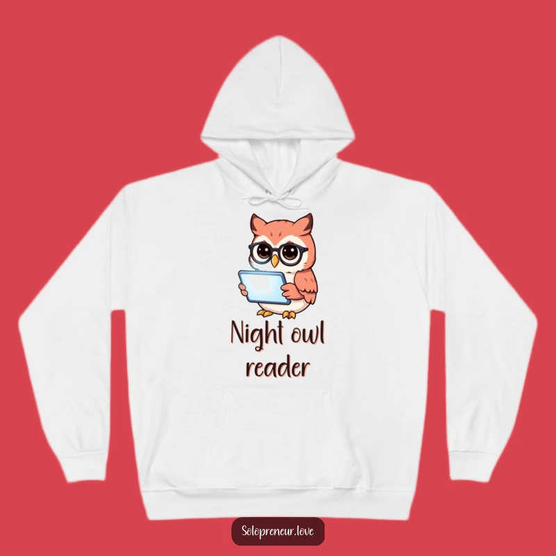 Funny Owl Reading Tablet Hoodie: Cozy Comfort and Intellectual Chuckles