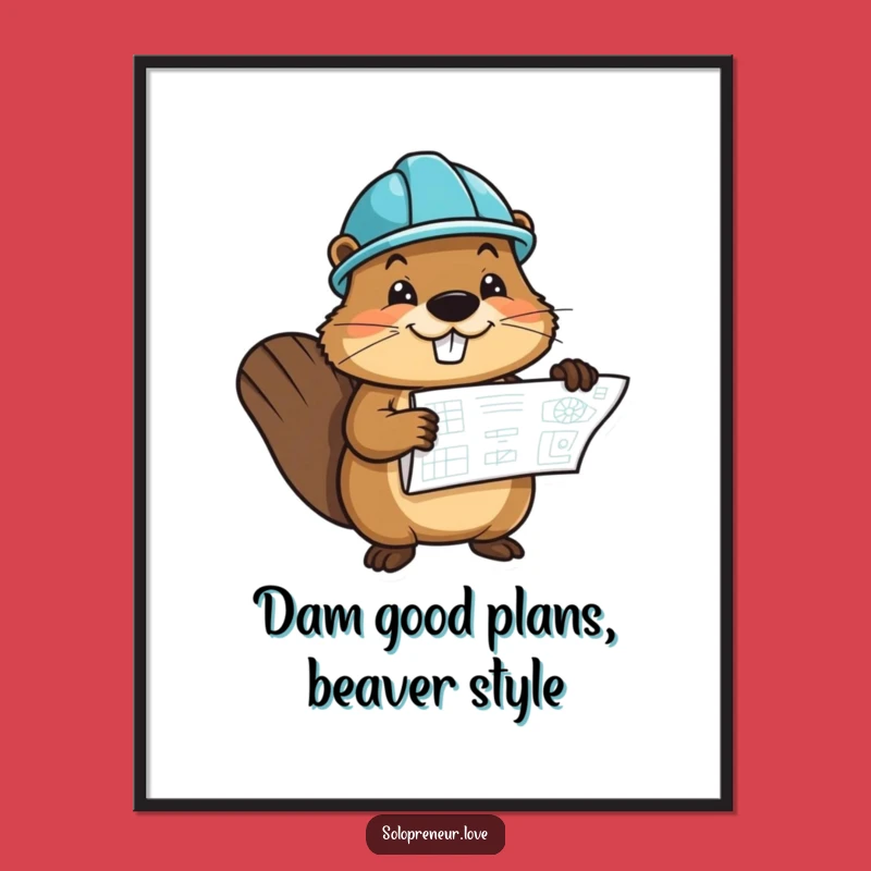 Free Printable Beaver Wall Art: Builder Buddy Decor Downloadable